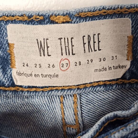 Free People We The Free Stella Skinny Jean Rip & Repair Raw Hem DIY size 27 - Picture 8 of 10